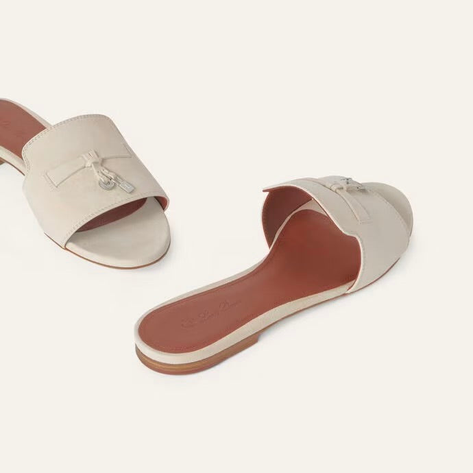 Loro Piana Summer Charms Sandal Pearl Powder (A760)