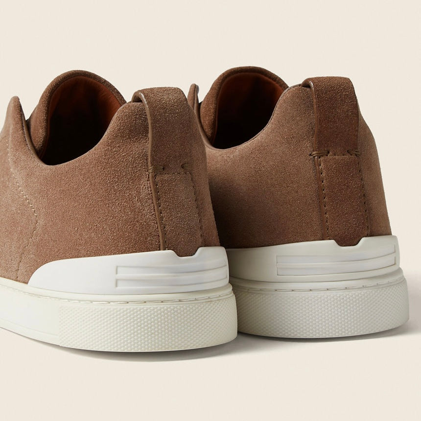 Zegna DARK BEIGE SUEDE TRIPLE STITCH™ SNEAKERS
