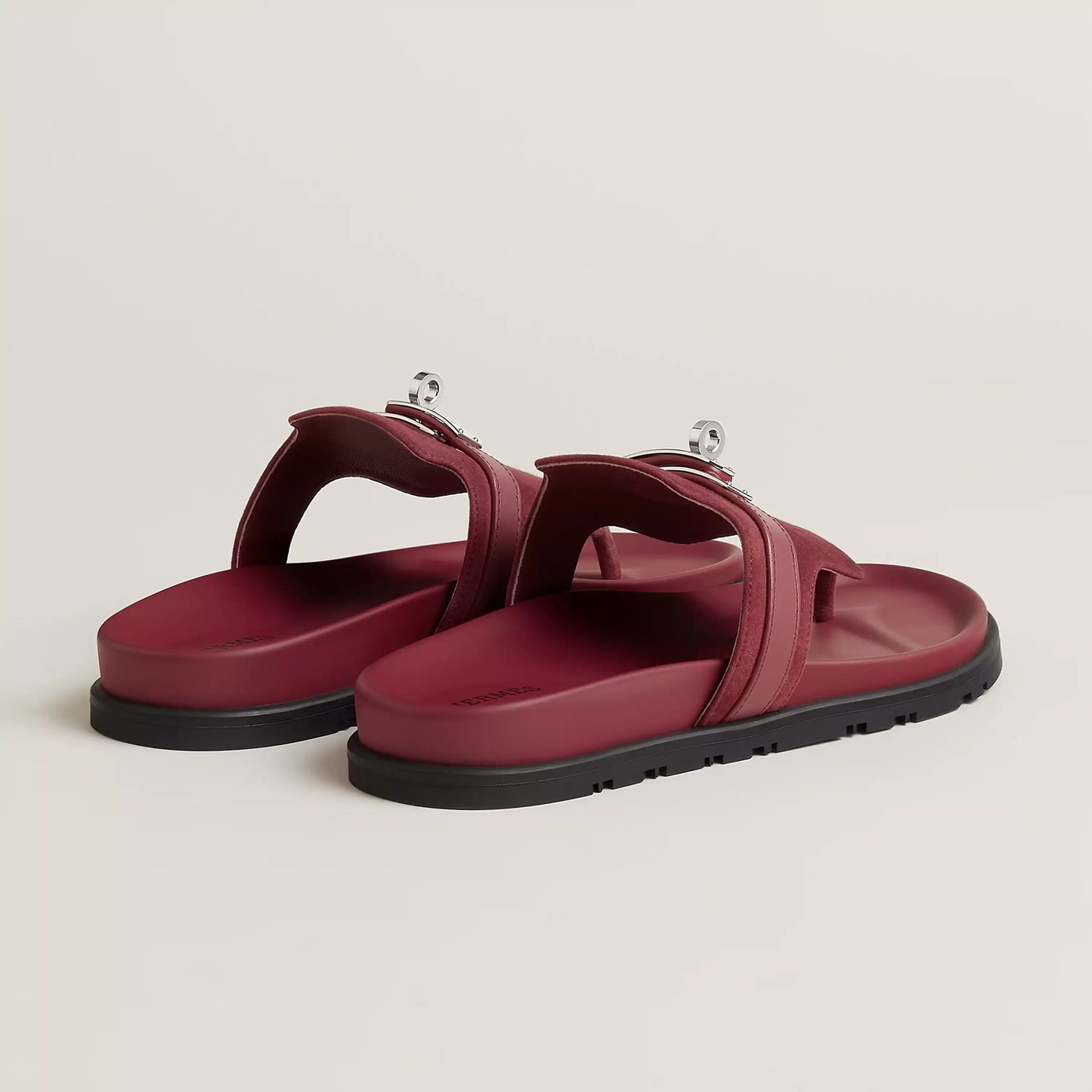 Hermès Empire sandal 'Rose / Lie De Vin'