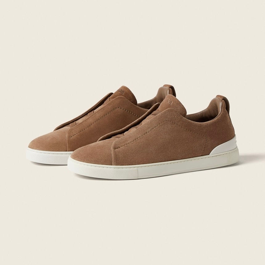 Zegna DARK BEIGE SUEDE TRIPLE STITCH™ SNEAKERS