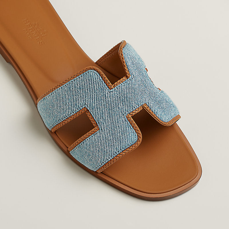 Hermès Oran sandal 'Bleu Clair / Naturel'