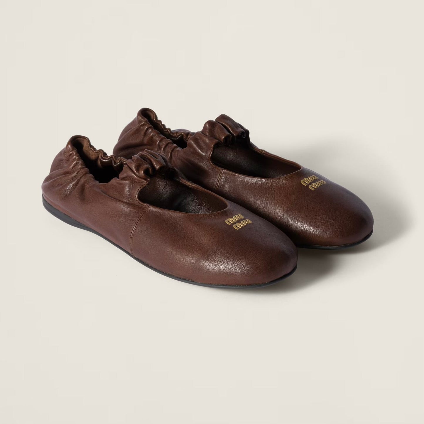 Miu Miu Ruches nappa leather ballerinas