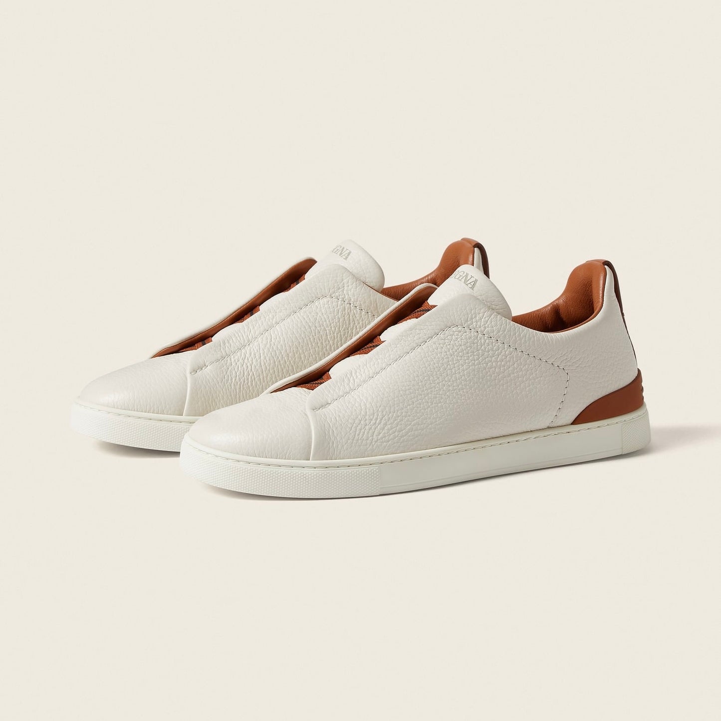 Zegna Triple Stitch leather sneakers WHITE TRIPLE STITCH Off White