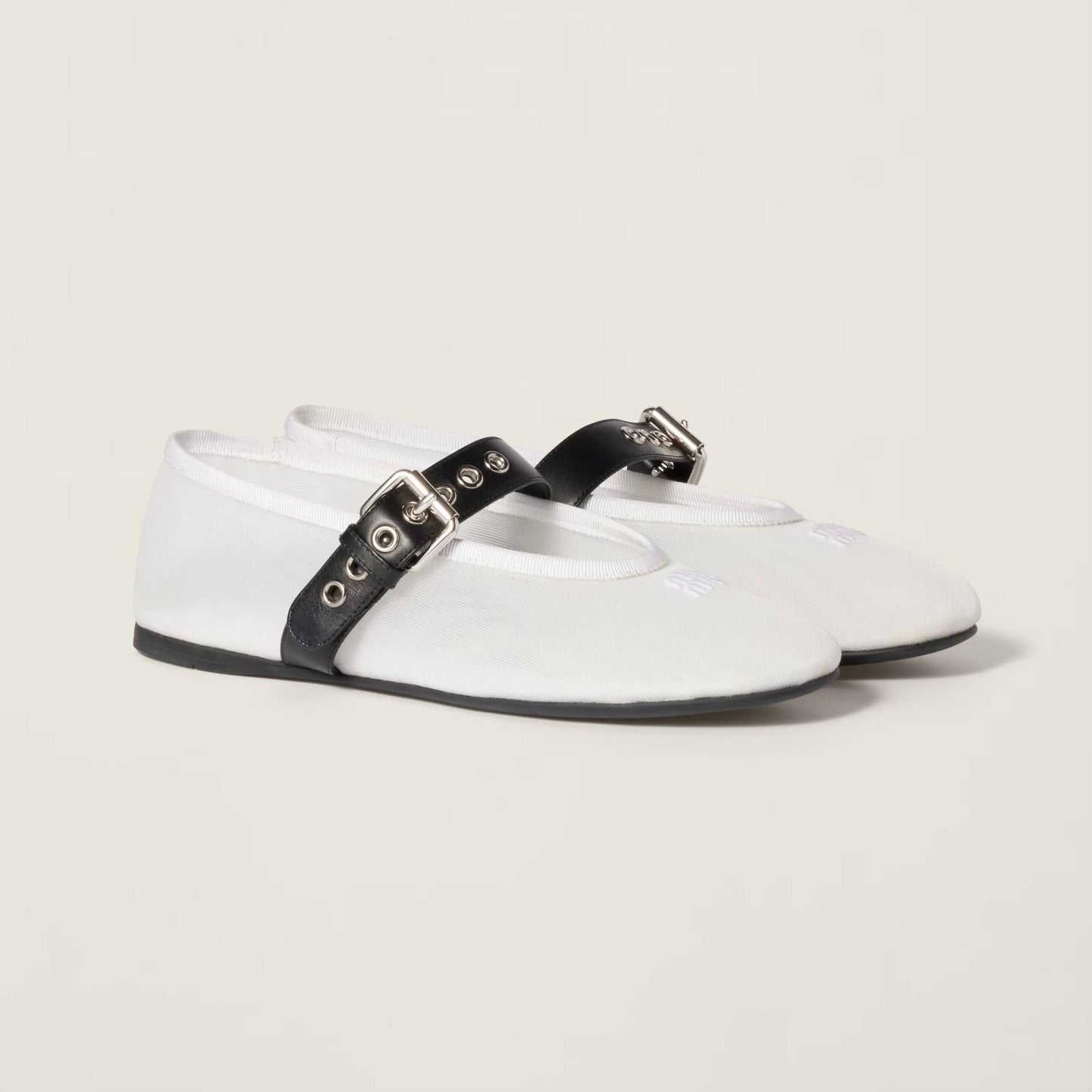 Miu Miu Mesh fabric ballerinas white