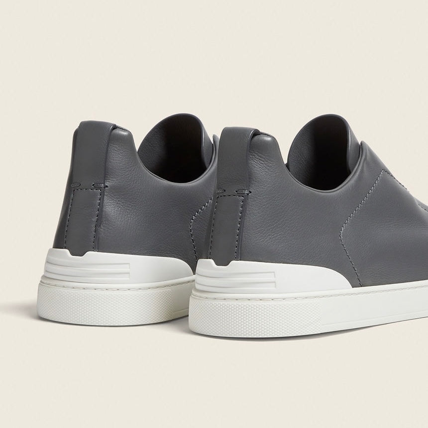 Zegna DARK GREY TRIPLE STITCH™ SECONDSKIN SNEAKERS