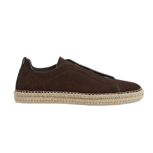 Zegna DARK BROWN SUEDE TRIPLE STITCH™ ESPADRILLES