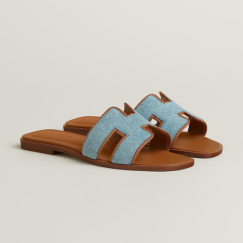 Hermès Oran sandal 'Bleu Clair / Naturel'