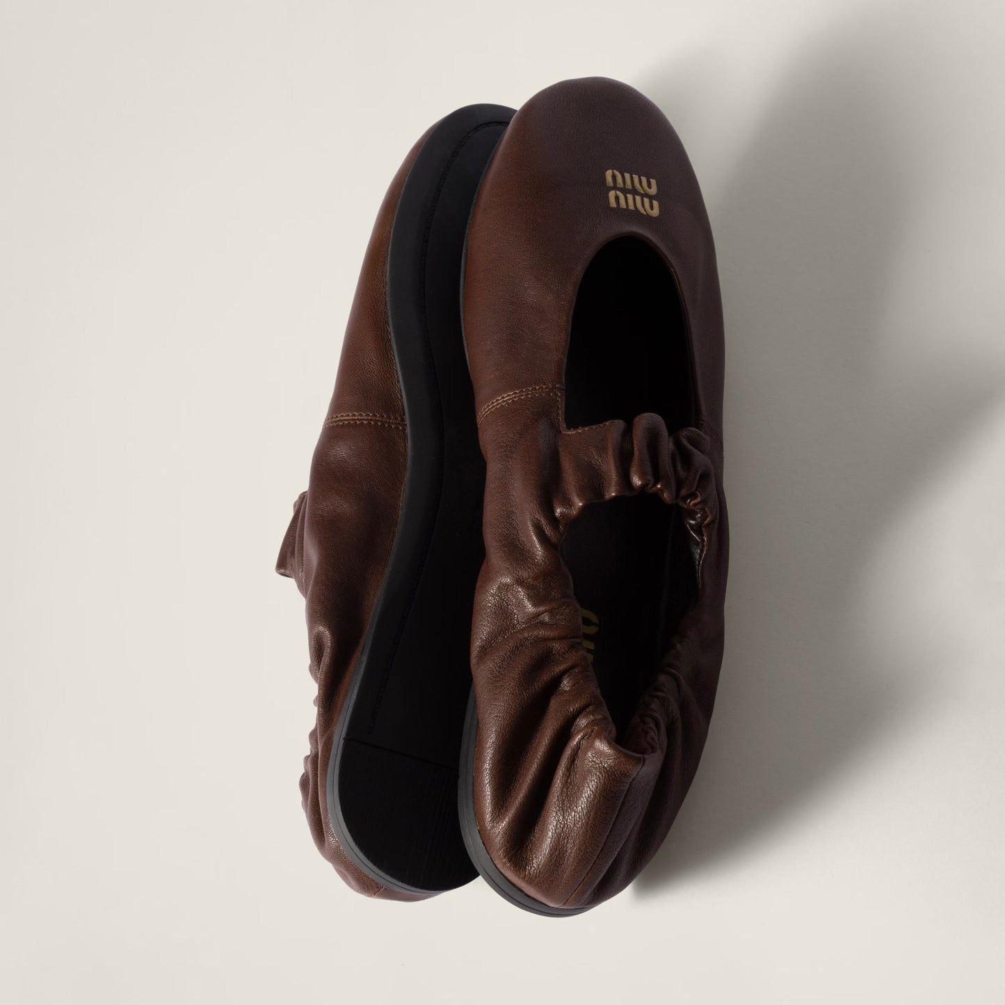 Miu Miu Ruches nappa leather ballerinas