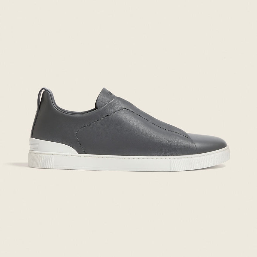 Zegna DARK GREY TRIPLE STITCH™ SECONDSKIN SNEAKERS