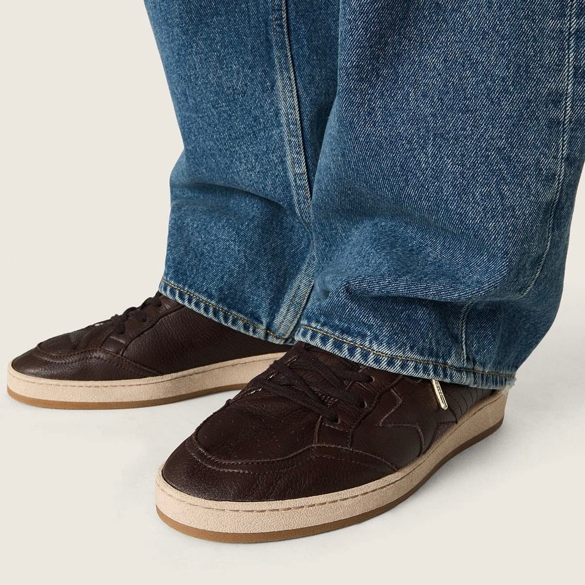 Golden Goose Ball Star in dark brown leather with tone-on-tone leather star(Men)