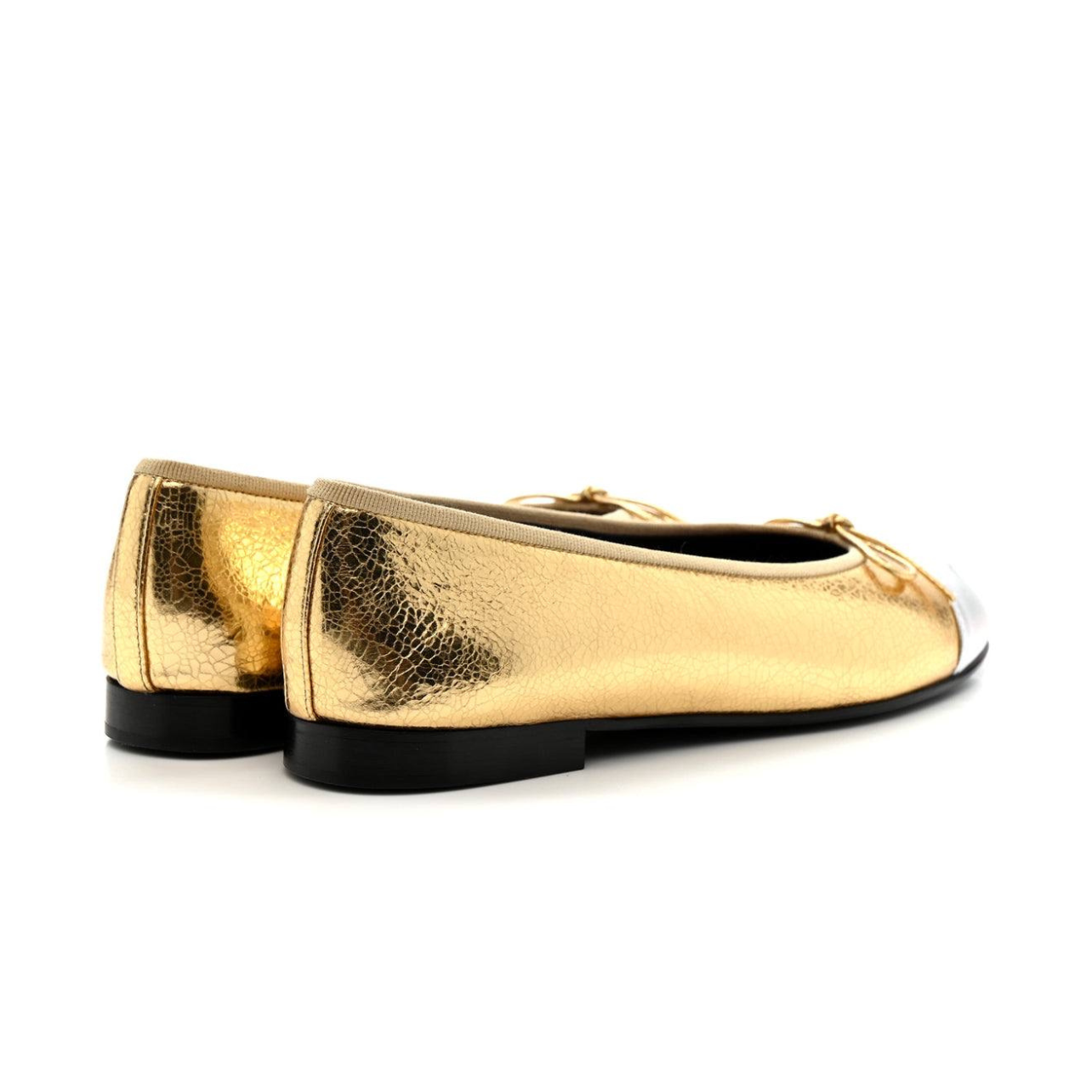 Chanel Gold/silver Knit Fabric and Mesh CC Ballet