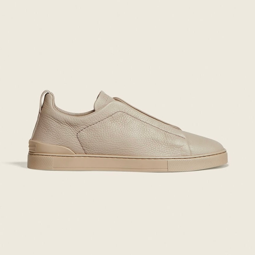 ZEGNA BEIGE DEERSKIN TRIPLE STITCH™ SNEAKERS