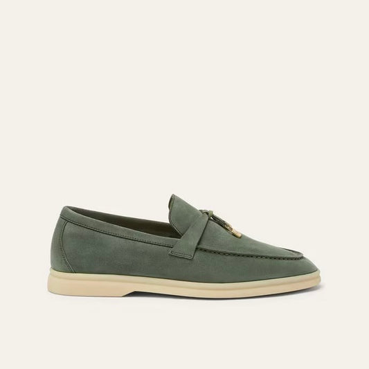 Loro Piana Summer Charms Walk Loafer Suede Green Lagoon (518W)