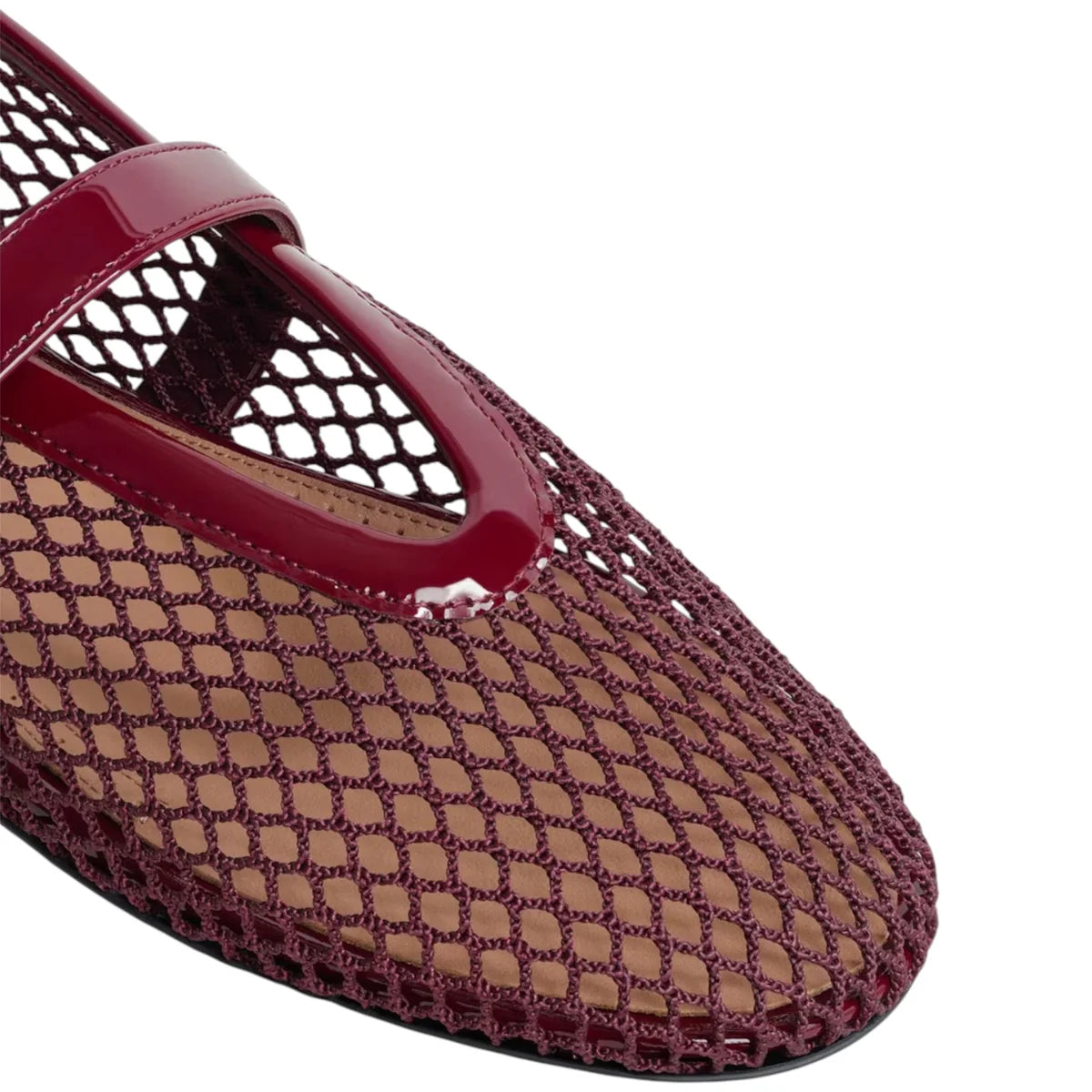 Alaïa Fishnet Ballerina Flats | Burgundy