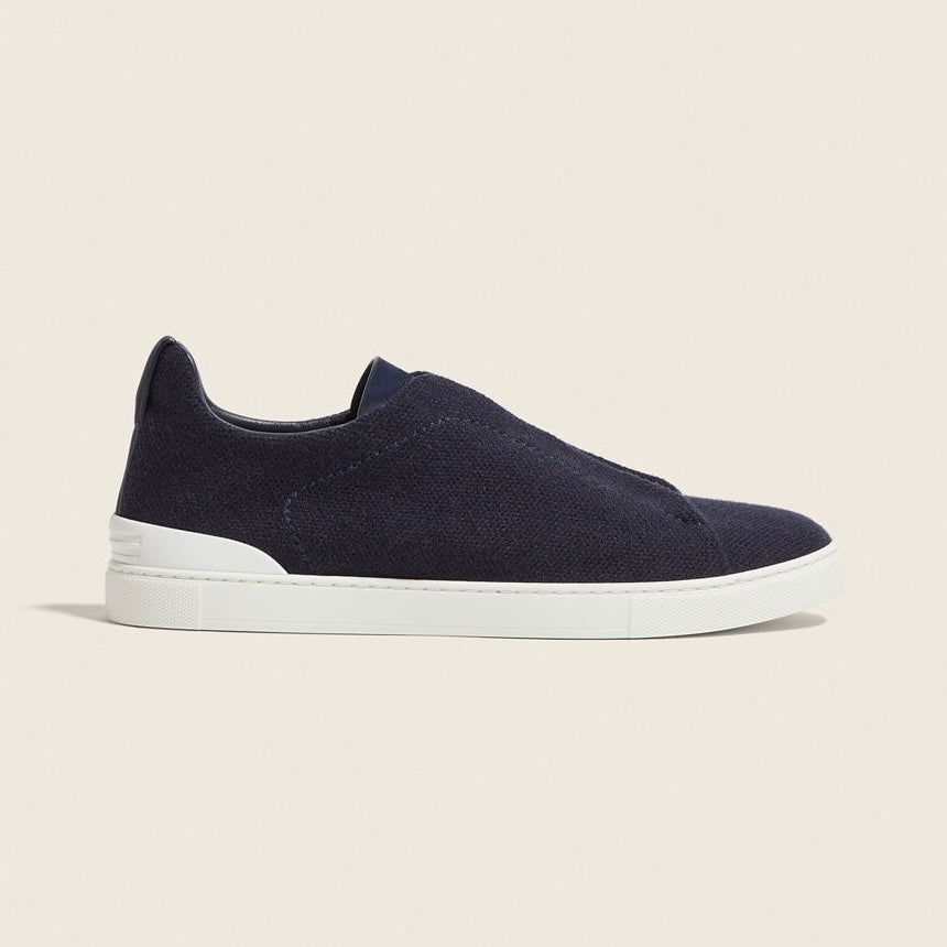 Zegna NAVY BLUE TRIPLE STITCH™ OASI CASHMERE SNEAKERS