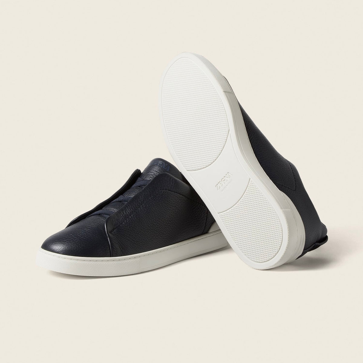 Zegna TRIPLE STITCH™M GENUINE
LEATHER SNEAKERS IN BLACK
