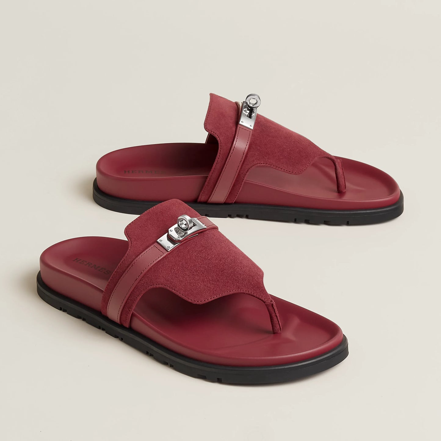 Hermès Empire sandal 'Rose / Lie De Vin'
