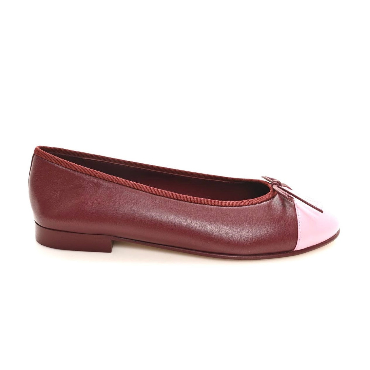 Chanel Burgundy/Pink Knit Fabric and Mesh CC Ballet