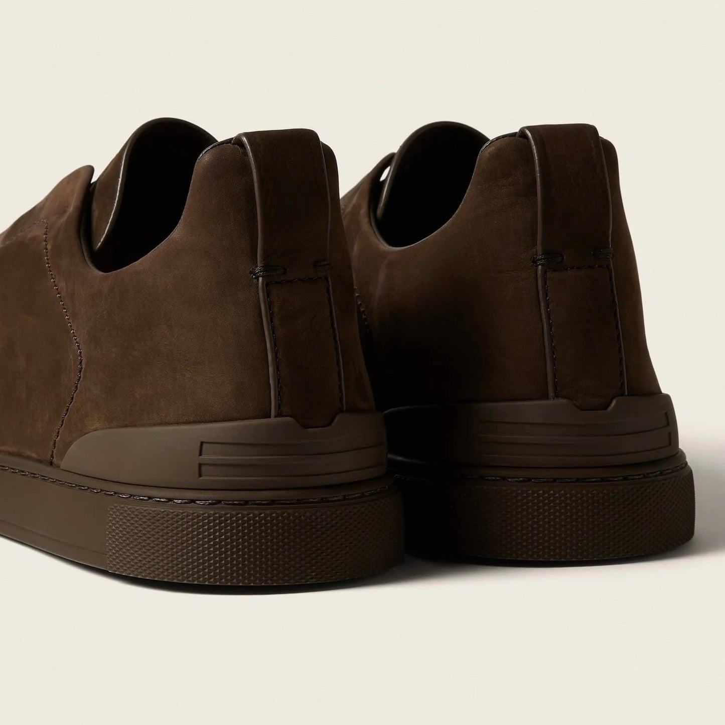 Zegna DARK BROWN TRIPLE STITCH™ SECONDSKIN SNEAKERS