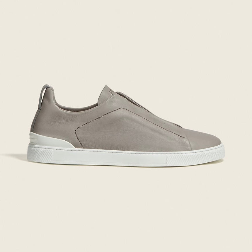 Zegna LIGHT GREY TRIPLE STITCH™ SECONDSKIN SNEAKERS