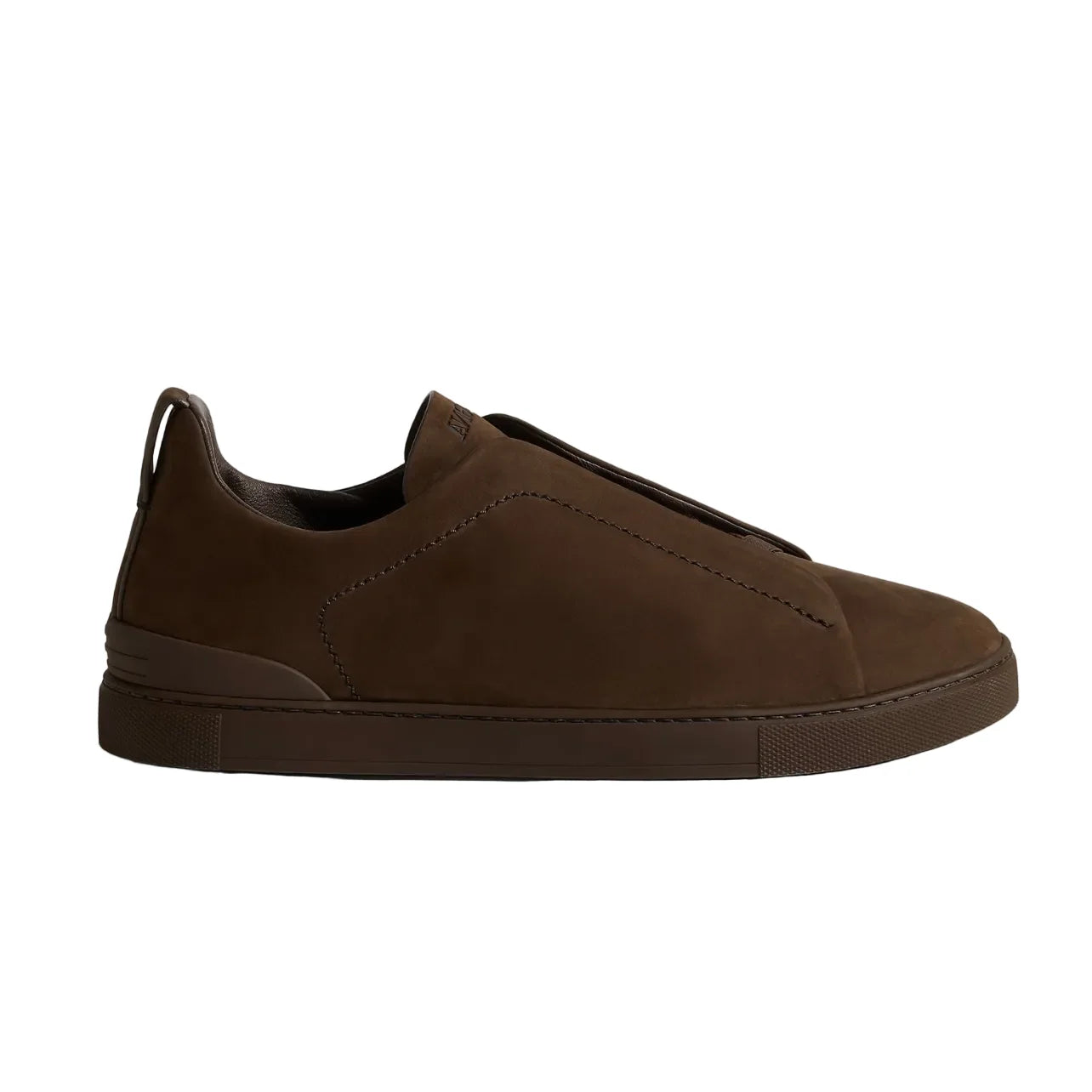 Zegna DARK BROWN TRIPLE STITCH™ SECONDSKIN SNEAKERS