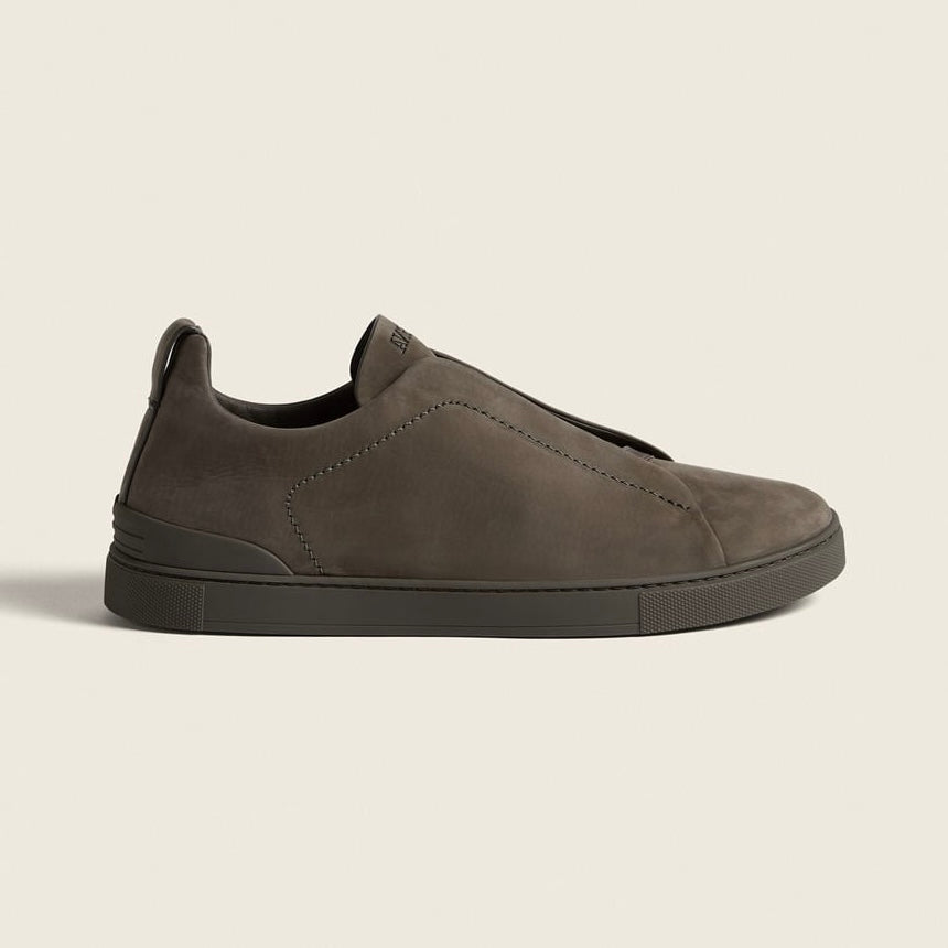 Zegna DARK TAUPE TRIPLE STITCH™ SECONDSKIN SNEAKERS
