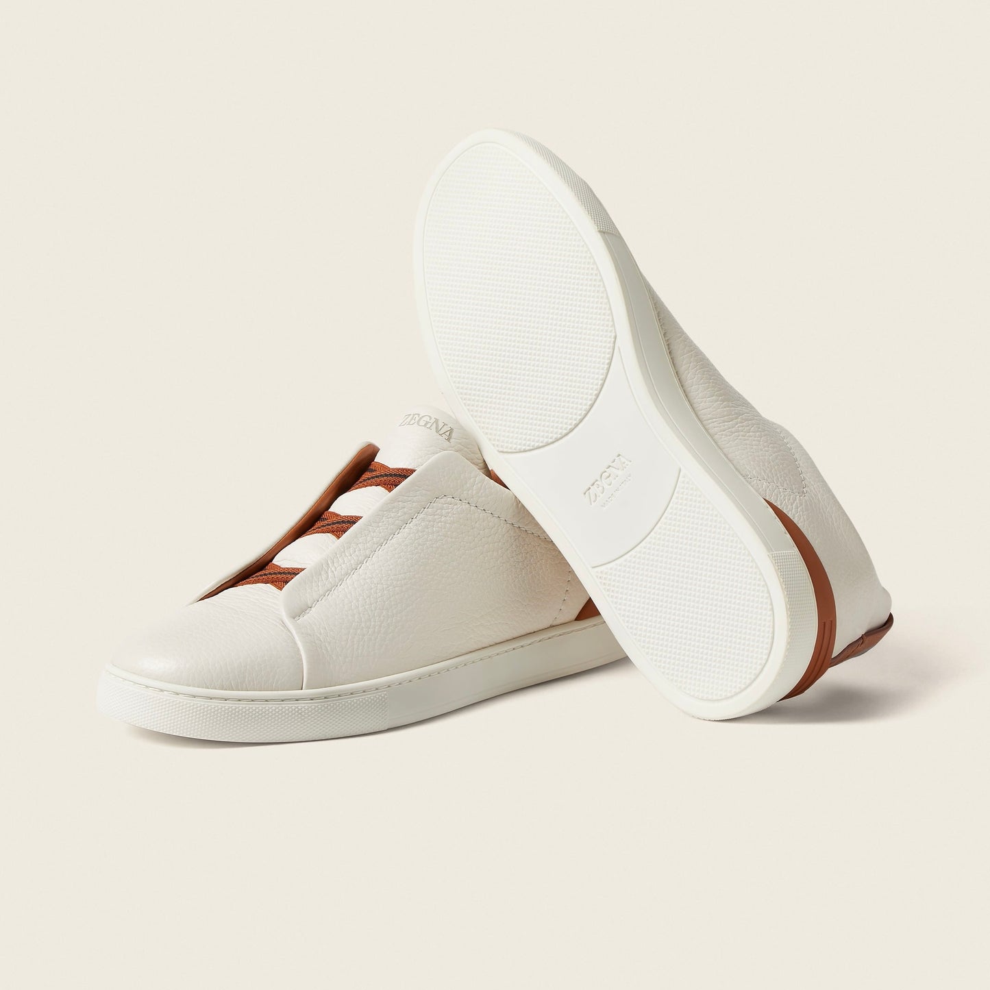 Zegna Triple Stitch leather sneakers WHITE TRIPLE STITCH Off White