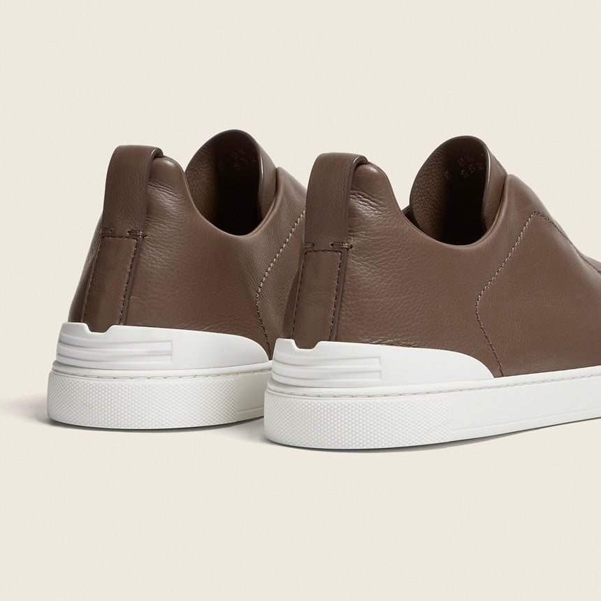 Zegna BROWN TRIPLE STITCH™ SECONDSKIN SNEAKERS