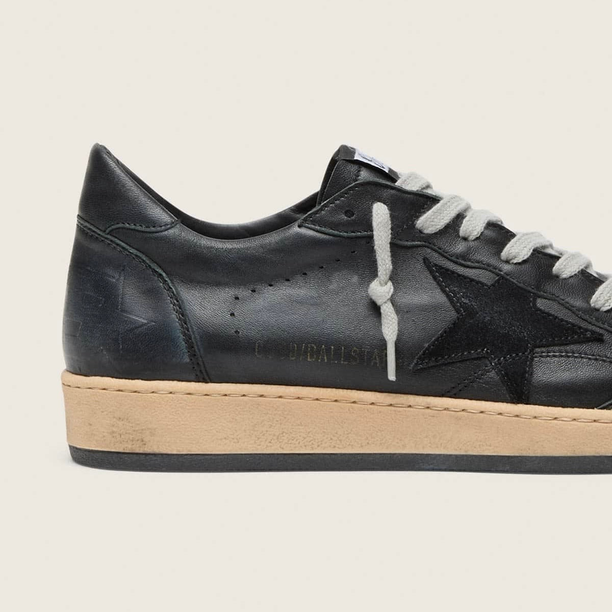 Golden Goose Ball Star in black nappa with suede star and nappa heel tab(Men)