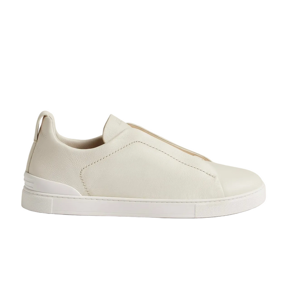 ZEGNA WHITE DEERSKIN TRIPLE STITCH™ SNEAKERS White