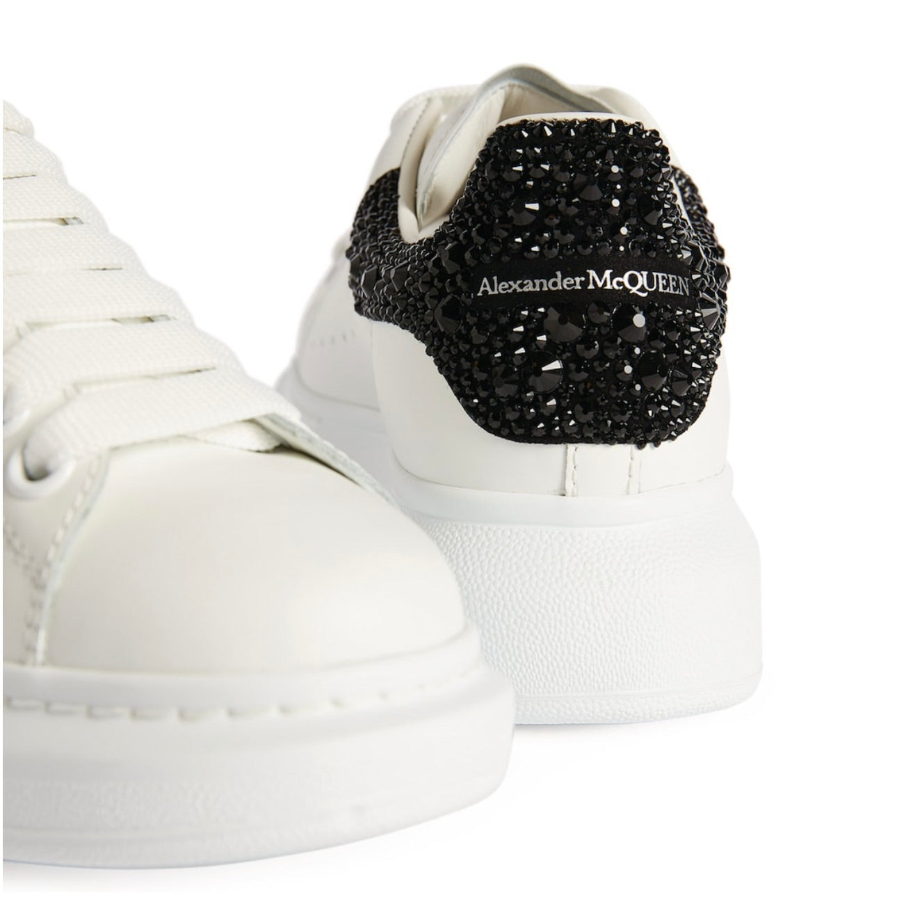 Alexander McQueen Wmns Oversized Sneaker 'White Black Crystal'