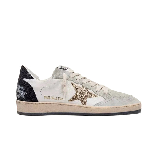 Golden Goose Women’s Ball Star in nappa and suede with glitter star and black heel tab