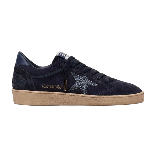 Golden Goose Ball Star in dark blue suede with dark blue glitter star(women)