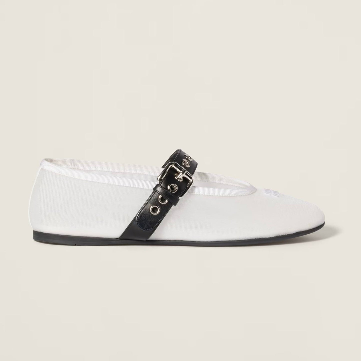 Miu Miu Mesh fabric ballerinas white