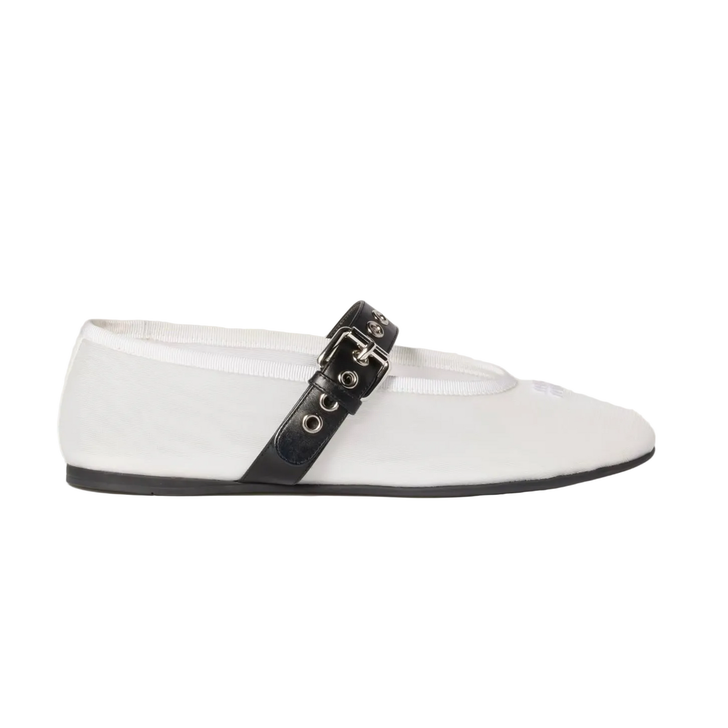 Miu Miu Mesh fabric ballerinas white