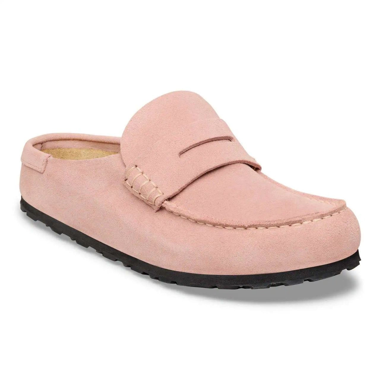 Birkenstock Naples Wrapped Suede Leather in Color Pink