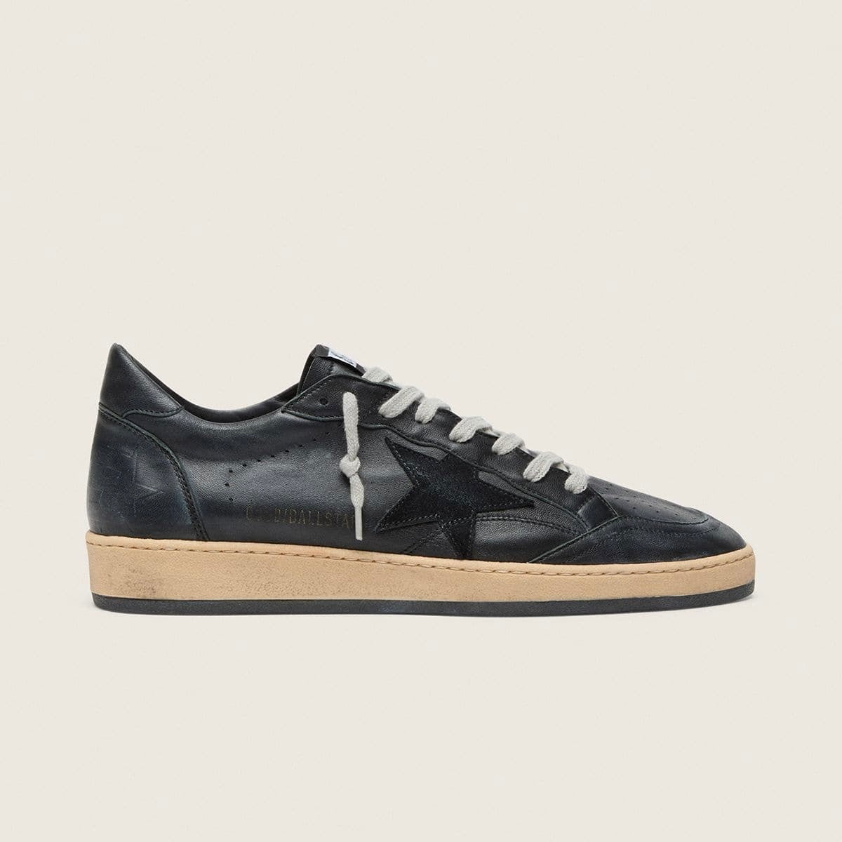 Golden Goose Ball Star in black nappa with suede star and nappa heel tab(Men)