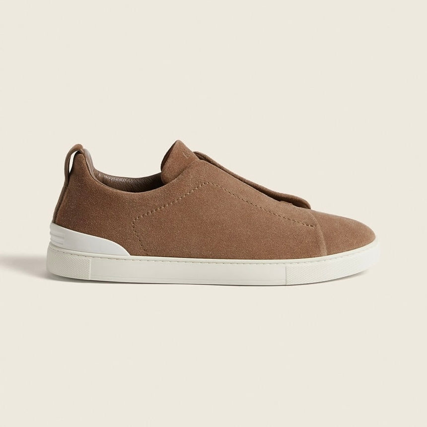 Zegna DARK BEIGE SUEDE TRIPLE STITCH™ SNEAKERS
