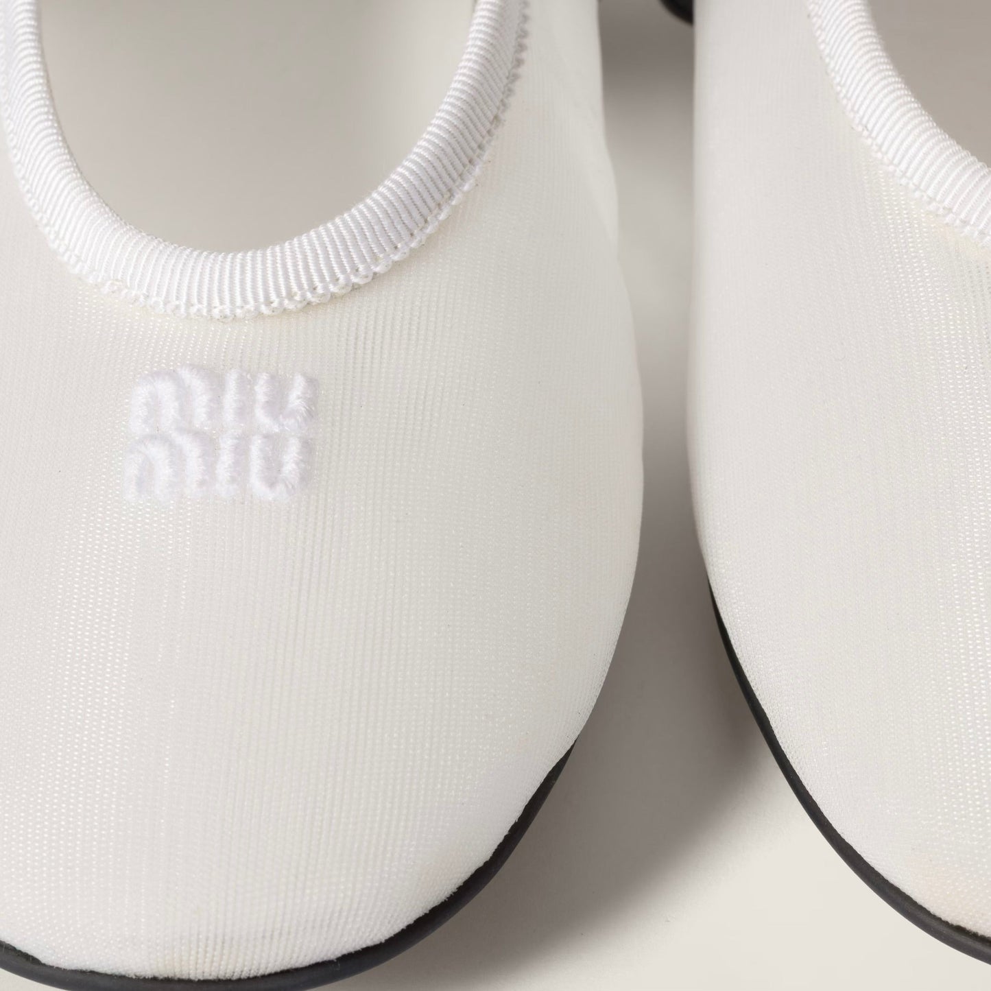 Miu Miu Mesh fabric ballerinas white