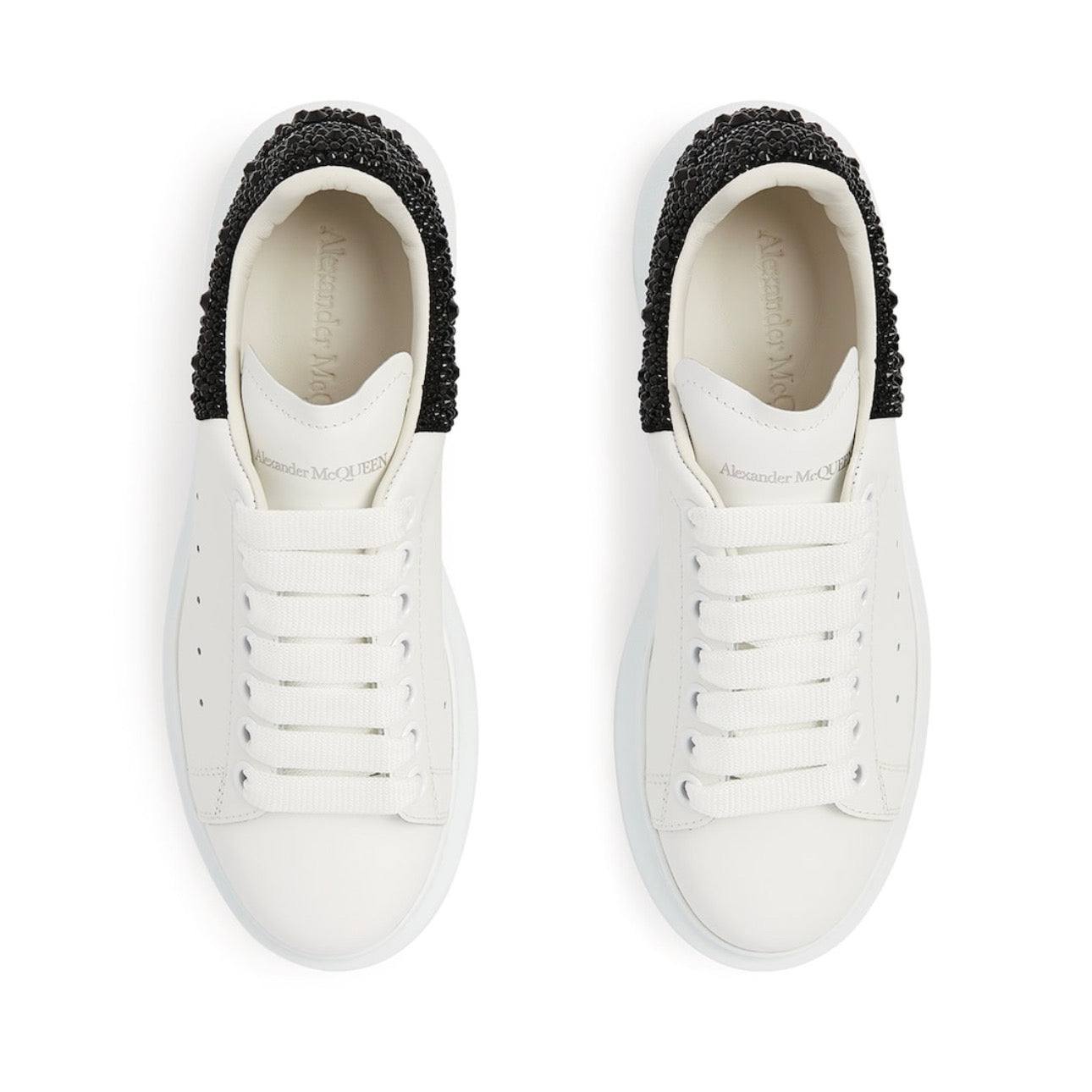 Alexander McQueen Wmns Oversized Sneaker 'White Black Crystal'