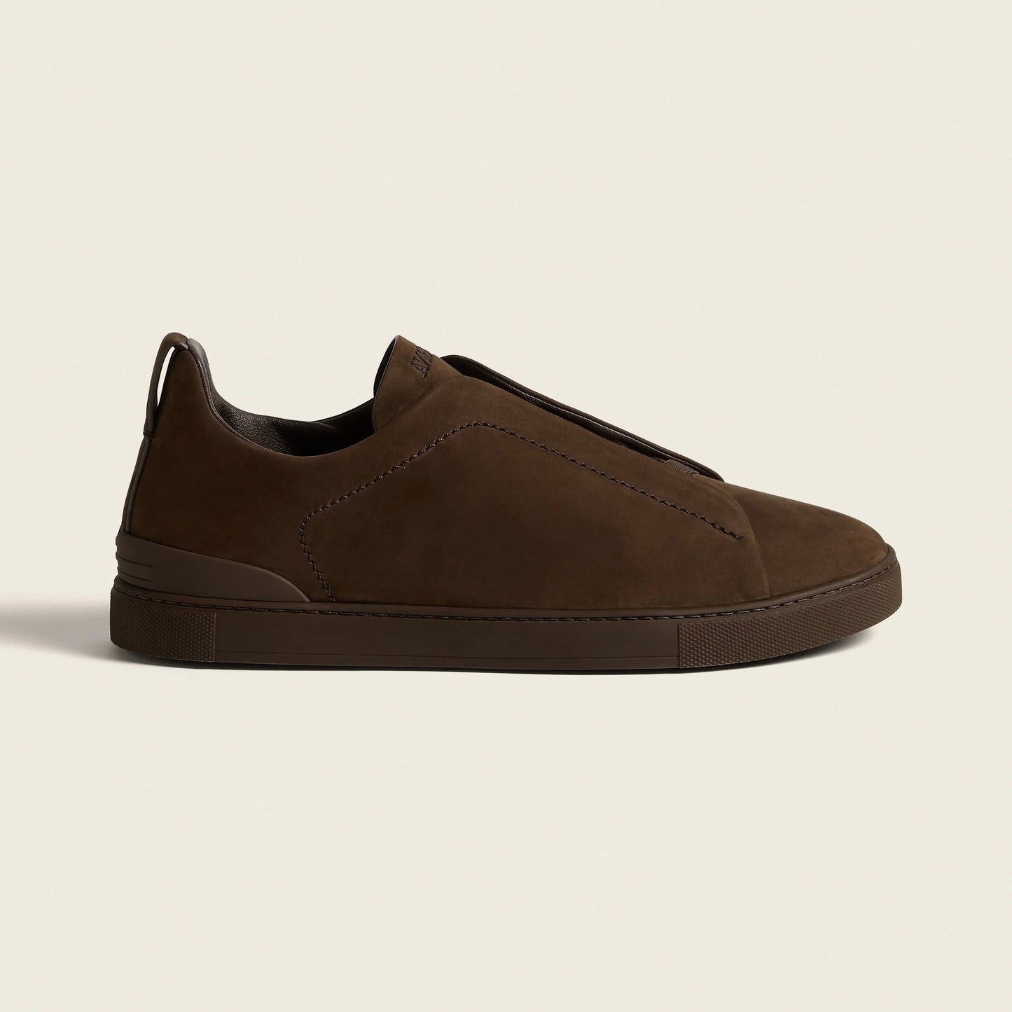 Zegna DARK BROWN TRIPLE STITCH™ SECONDSKIN SNEAKERS