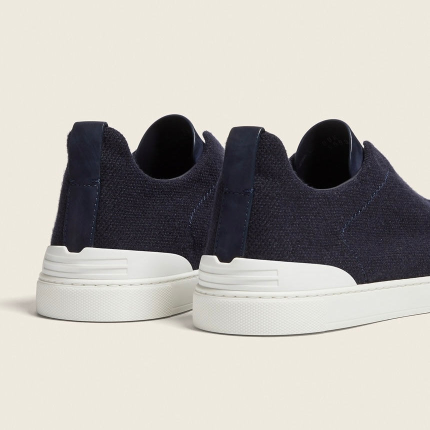 Zegna NAVY BLUE TRIPLE STITCH™ OASI CASHMERE SNEAKERS