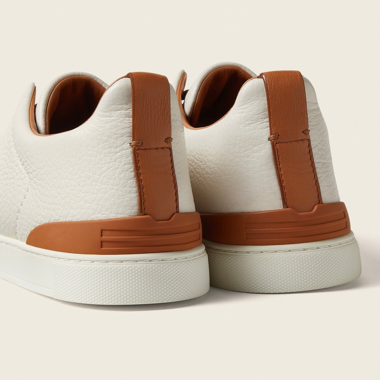 Zegna Triple Stitch leather sneakers WHITE TRIPLE STITCH Off White