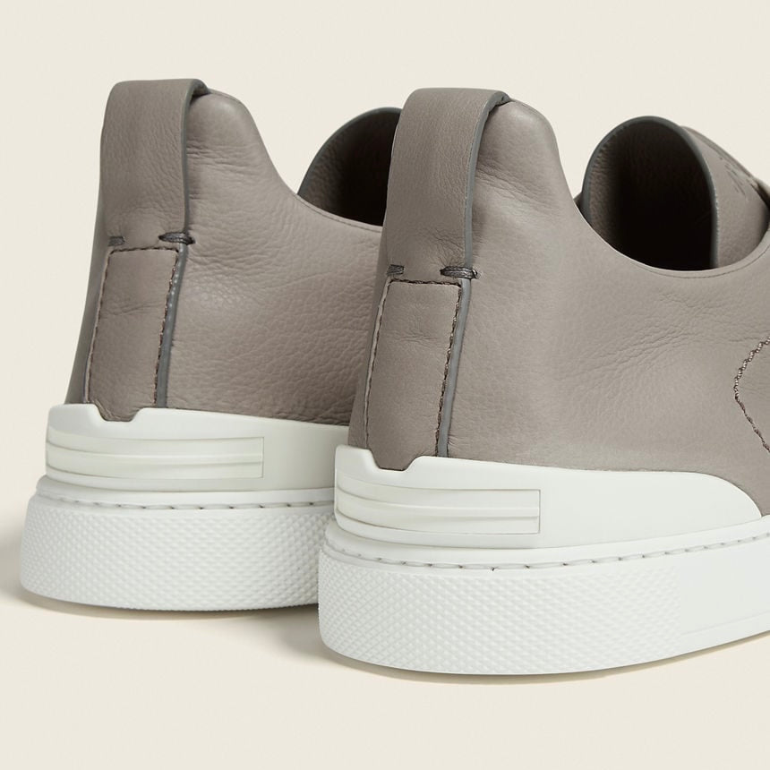 Zegna LIGHT GREY TRIPLE STITCH™ SECONDSKIN SNEAKERS
