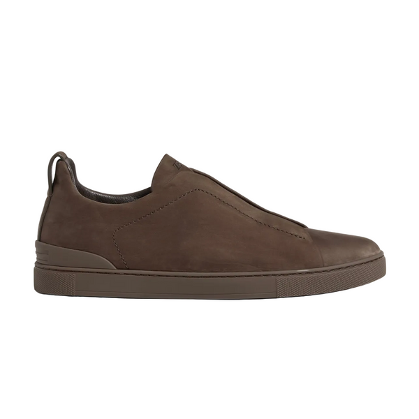 Zegna DARK TAUPE TRIPLE STITCH™ SECONDSKIN NUBUCK SNEAKERS